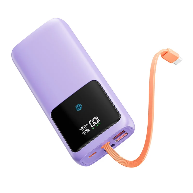 Powerbank mit LED-Display und integrierten Ladeanschlüssen Skanto