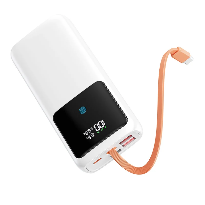 Powerbank mit LED-Display und integrierten Ladeanschlüssen Skanto