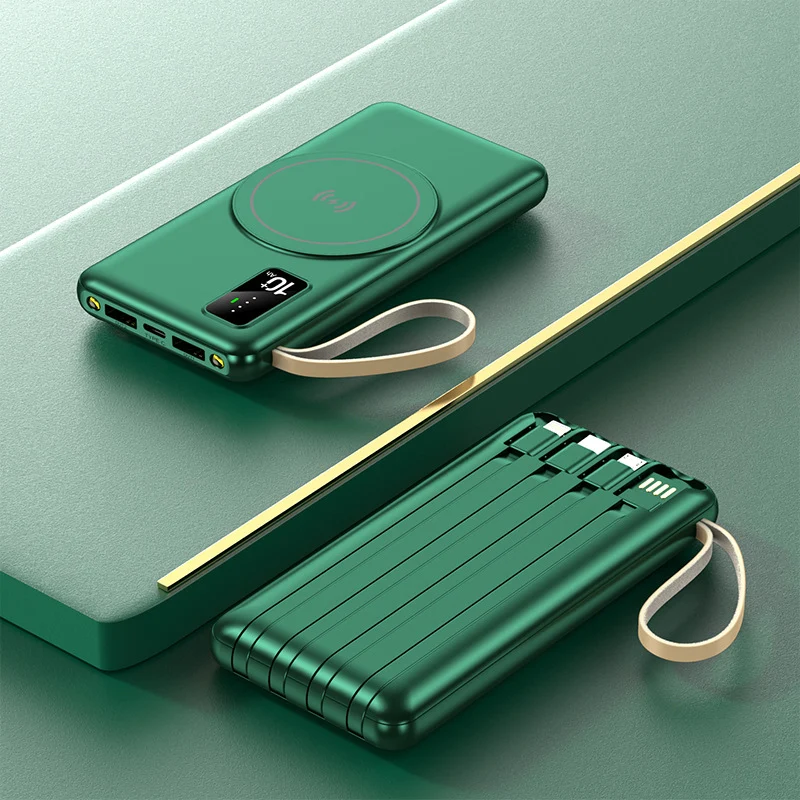 Portable Qi-Lade-Powerbank mit multifunktionalen USB-Anschlüssen Skanto