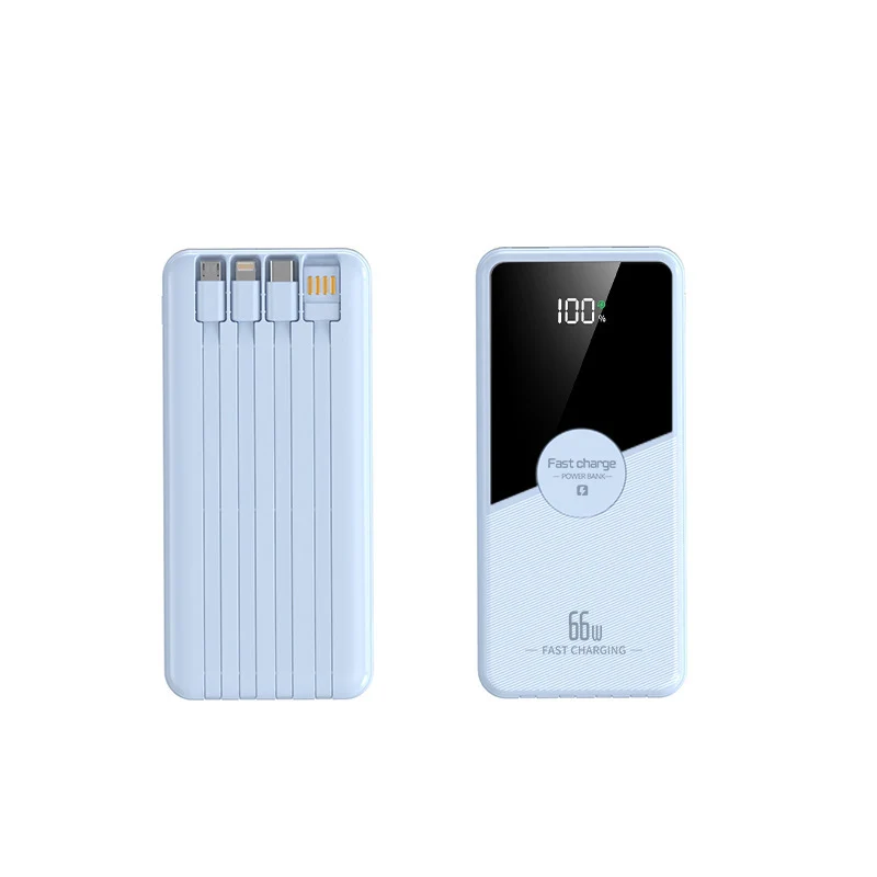 Portable Powerbank mit integriertem Multi-Ladekabel und digitaler Ladeanzeige Skanto