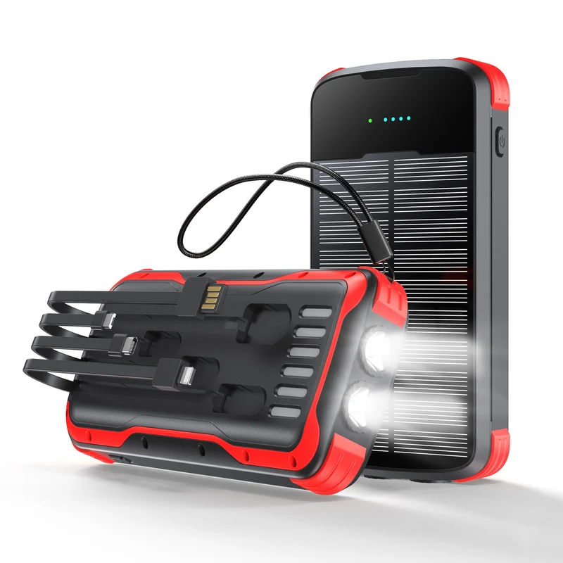 Multifunktionale Solar-Powerbank mit LED-Taschenlampe Skanto