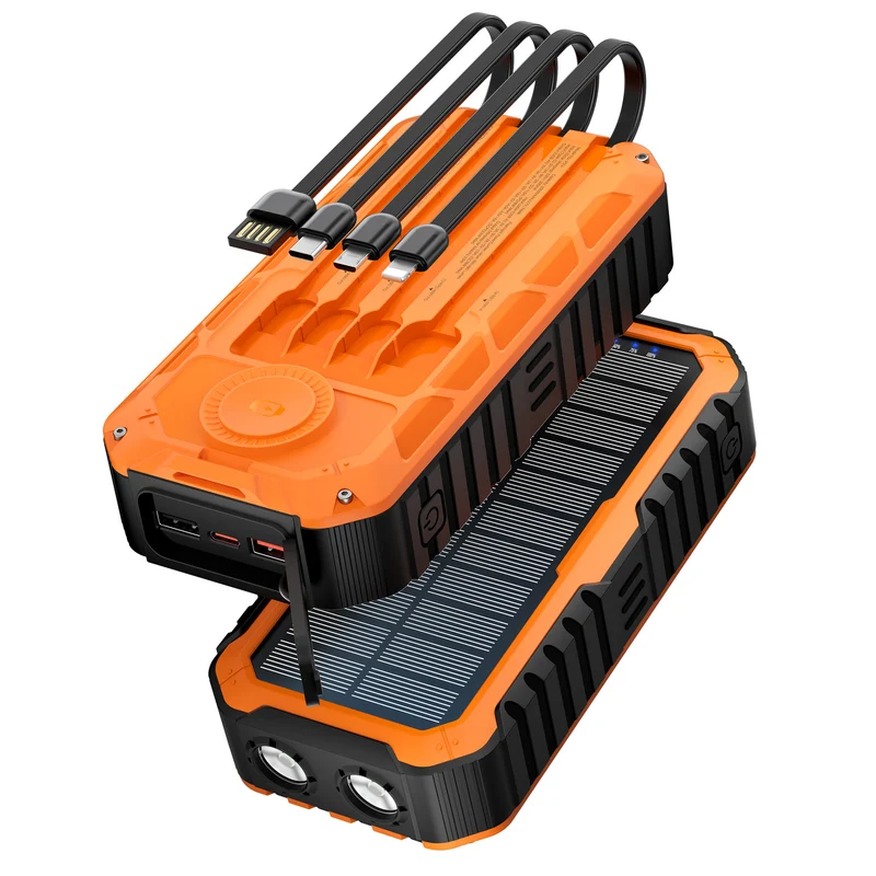 Multifunktionale Solar-Powerbank mit integrierter LED-Lampe Skanto