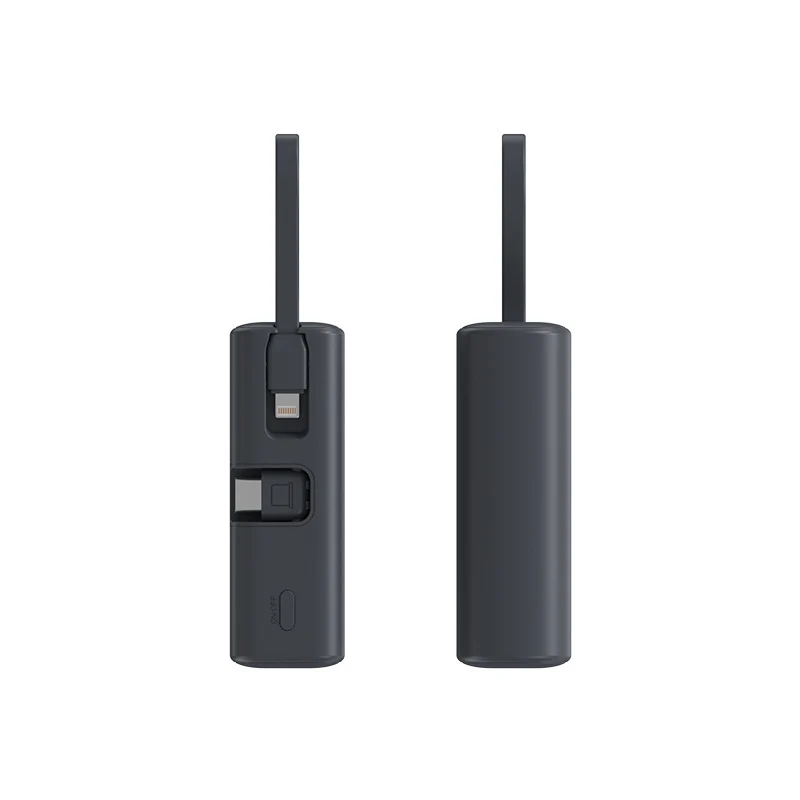 Mini Powerbank mit integriertem Ladekabel und LED-Anzeige Skanto