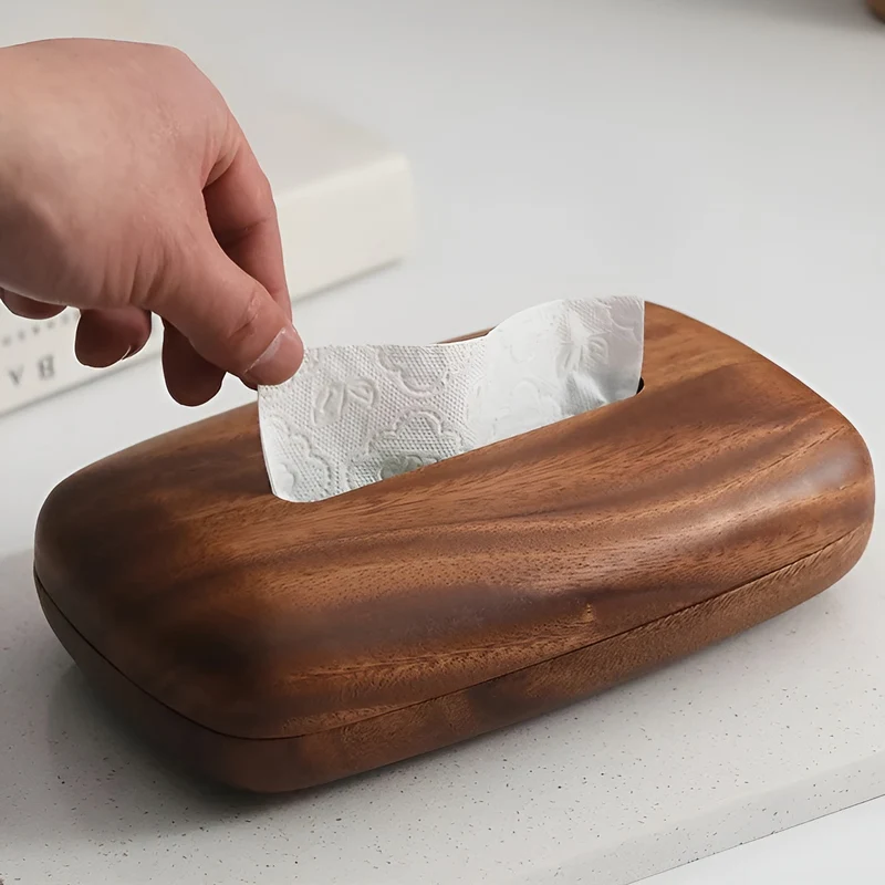 Taschentuchbox aus Walnussholz – Elegant & funktional | Stilvolles Wohnaccessoire | Skanto