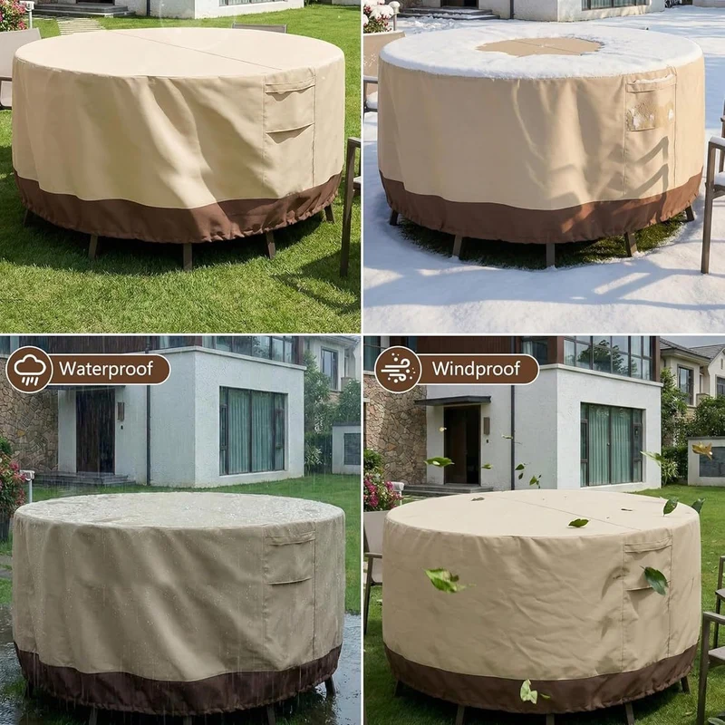 Schutzhülle für runden Gartentisch mit atmungsaktivem Material Skanto